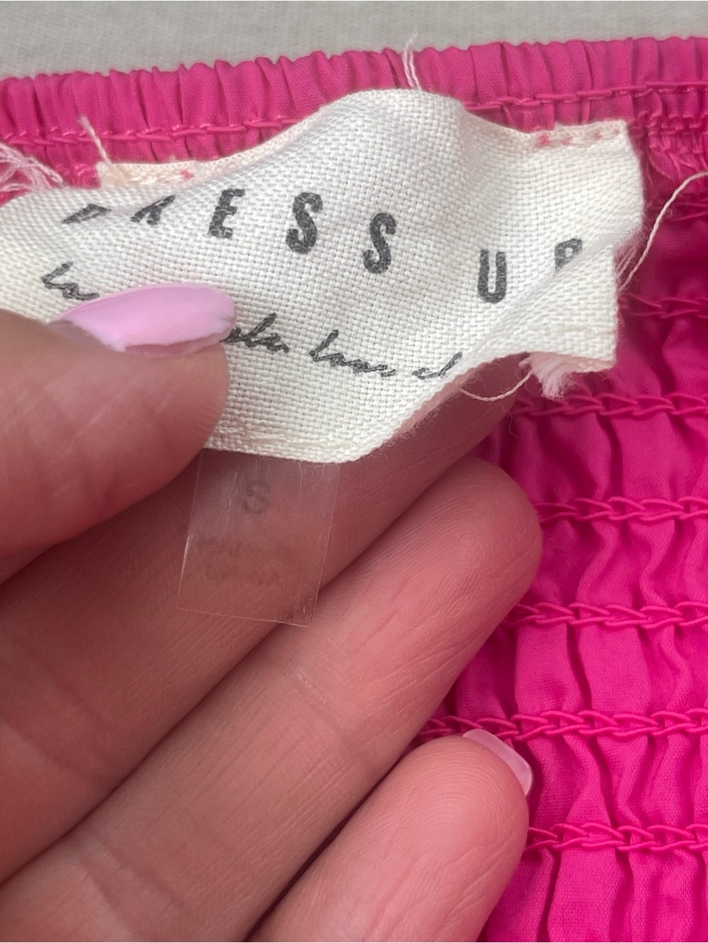 Bright Hot Pink Strapless Ruffle Top - Picture 4 of 4